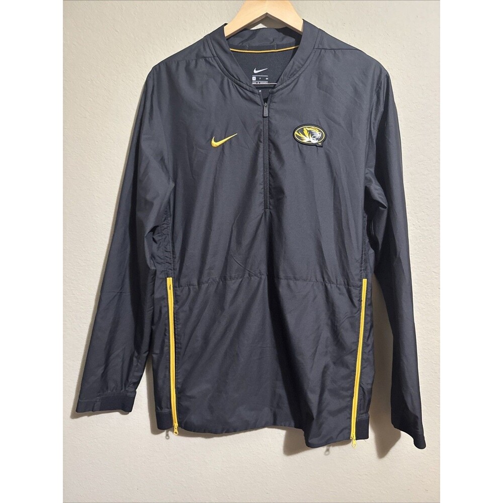 Men’s Nike Missouri Tigers On Field Black 1/4 Zip Windbreaker Pullover Small